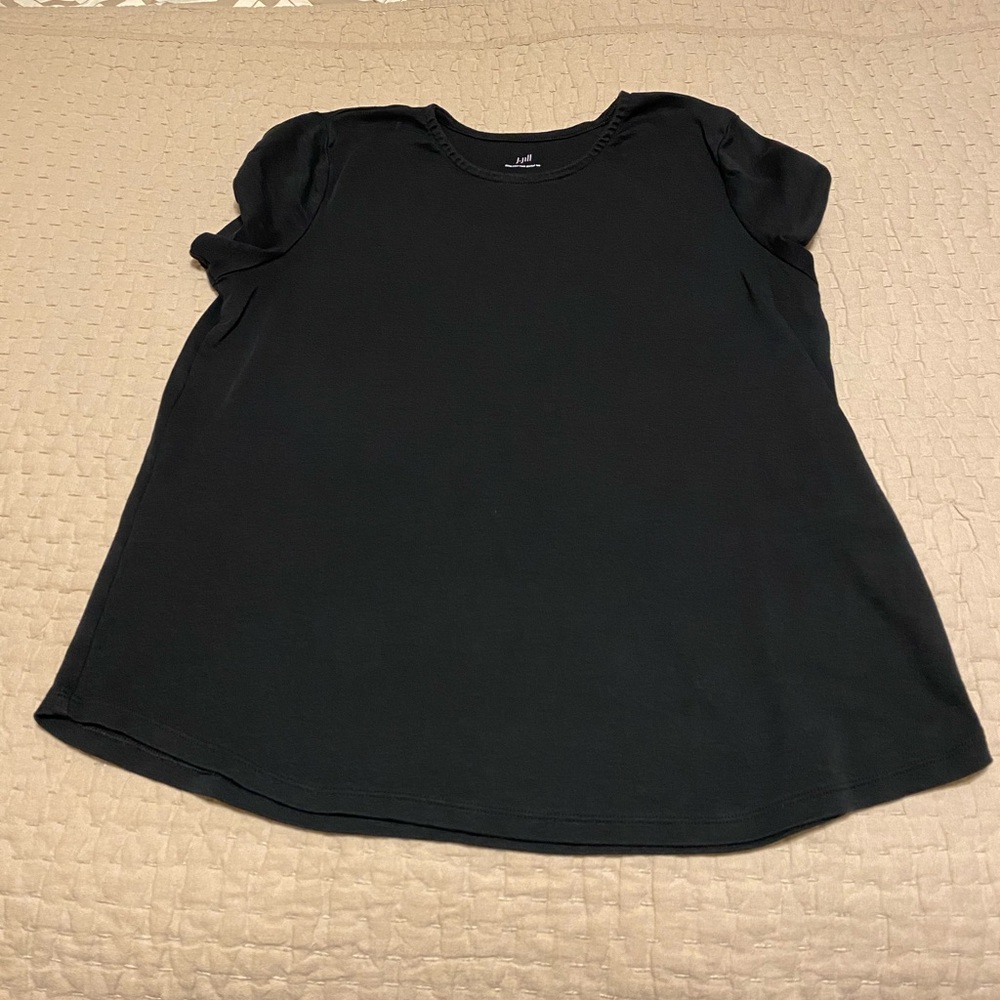 J. Jill Pima Cotton crew-neck shirttail tee